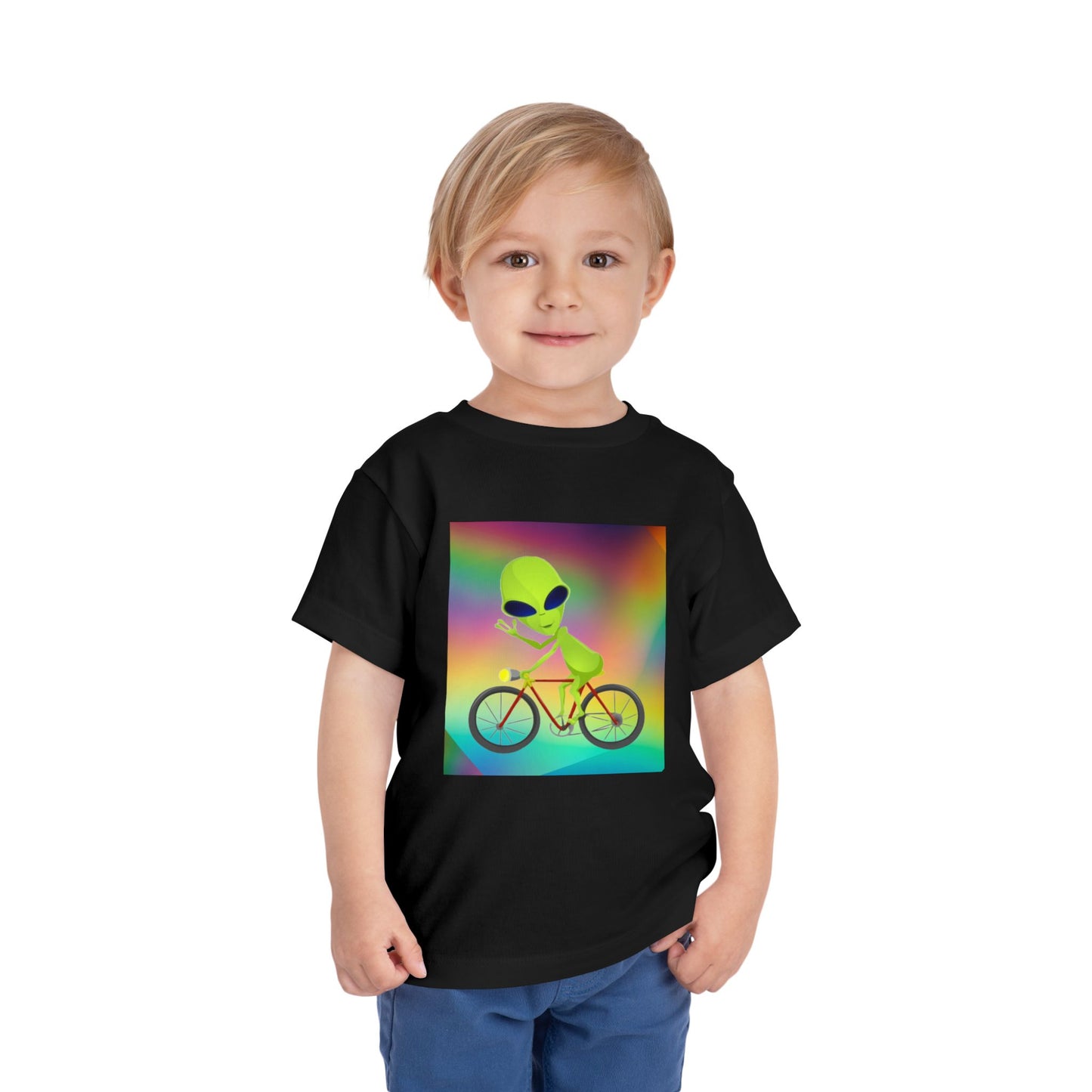 Alien Bicycle Toddler Short Sleeve Tee