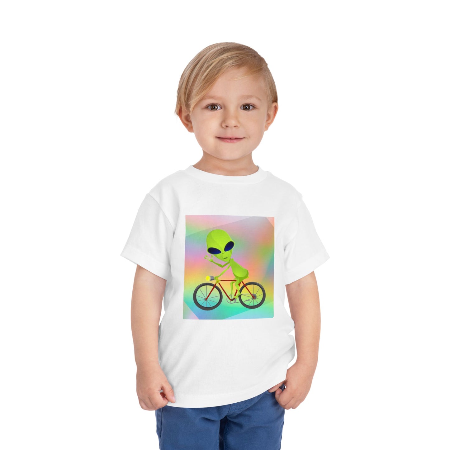 Alien Bicycle Toddler Short Sleeve Tee