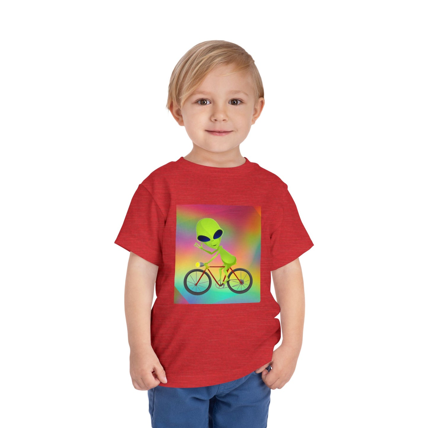 Alien Bicycle Toddler Short Sleeve Tee