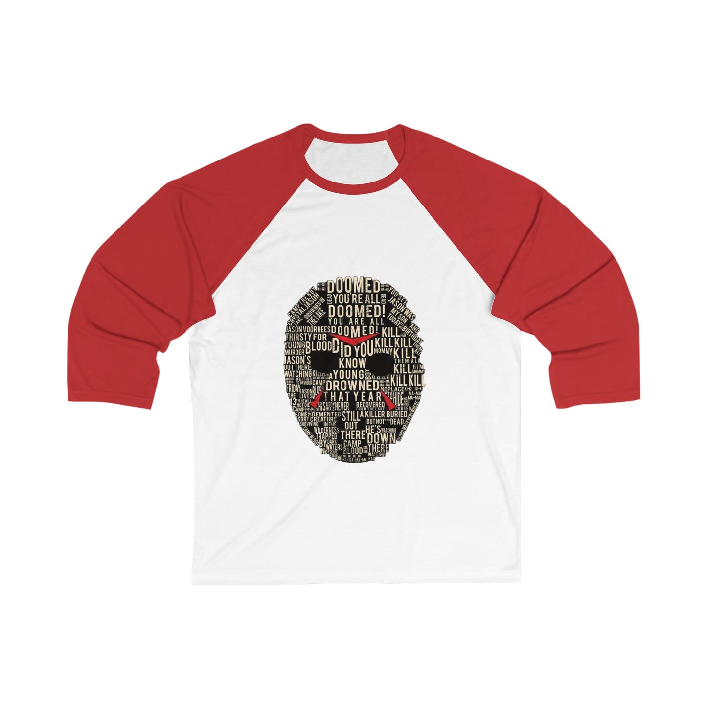 Face Mask Unisex 3\4 Sleeve Baseball Tee