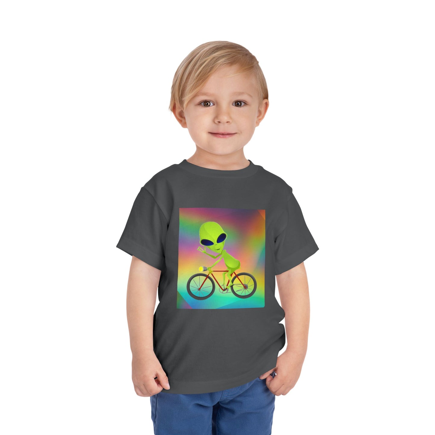 Alien Bicycle Toddler Short Sleeve Tee